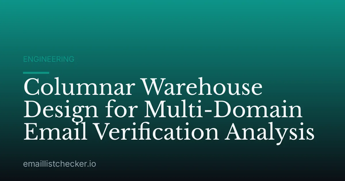 Columnar Warehouse Design for Multi-Domain Email Verification Analysis