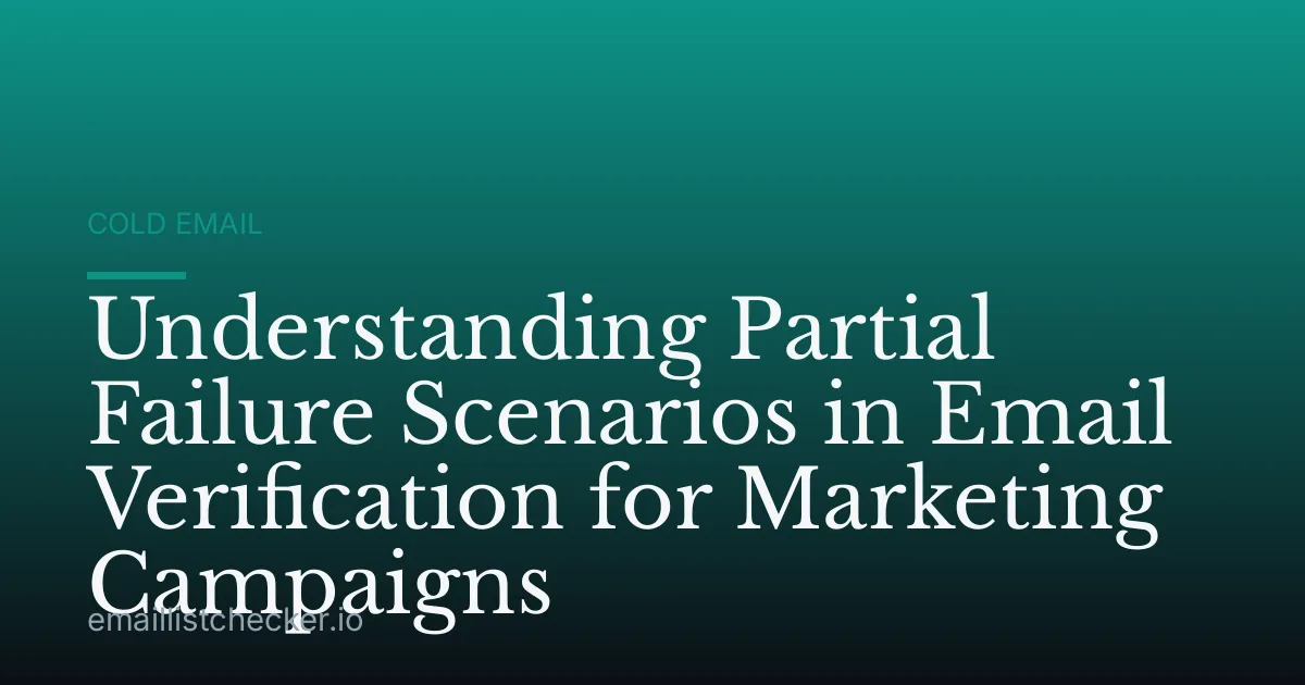 Understanding Partial Failure Scenarios in Email Verification for Marketing Campaigns