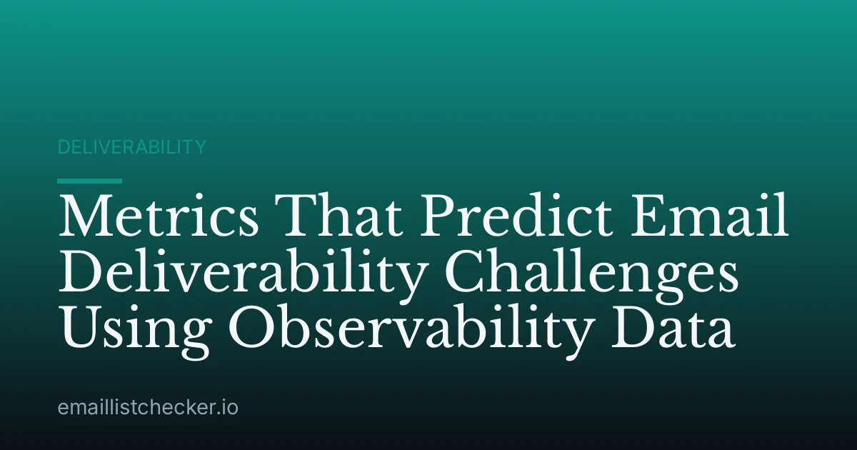 Metrics That Predict Email Deliverability Challenges Using Observability Data