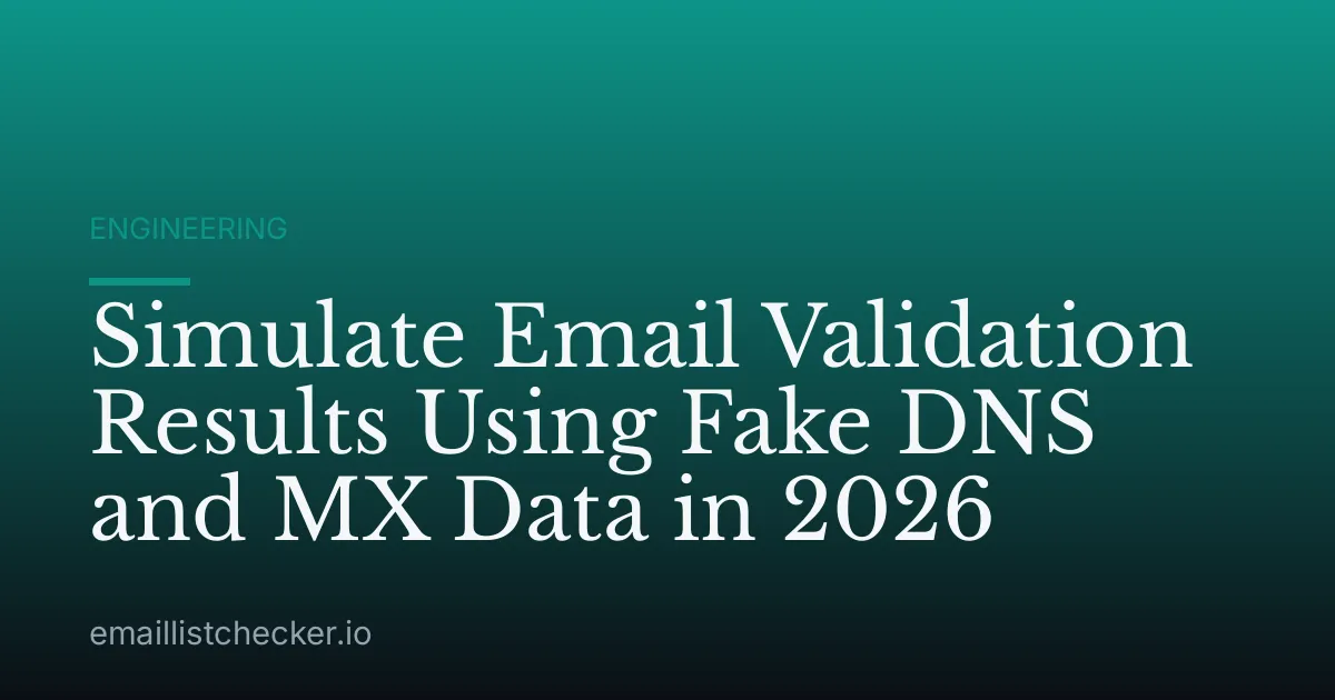 Simulate Email Validation Results Using Fake DNS and MX Data in 2026