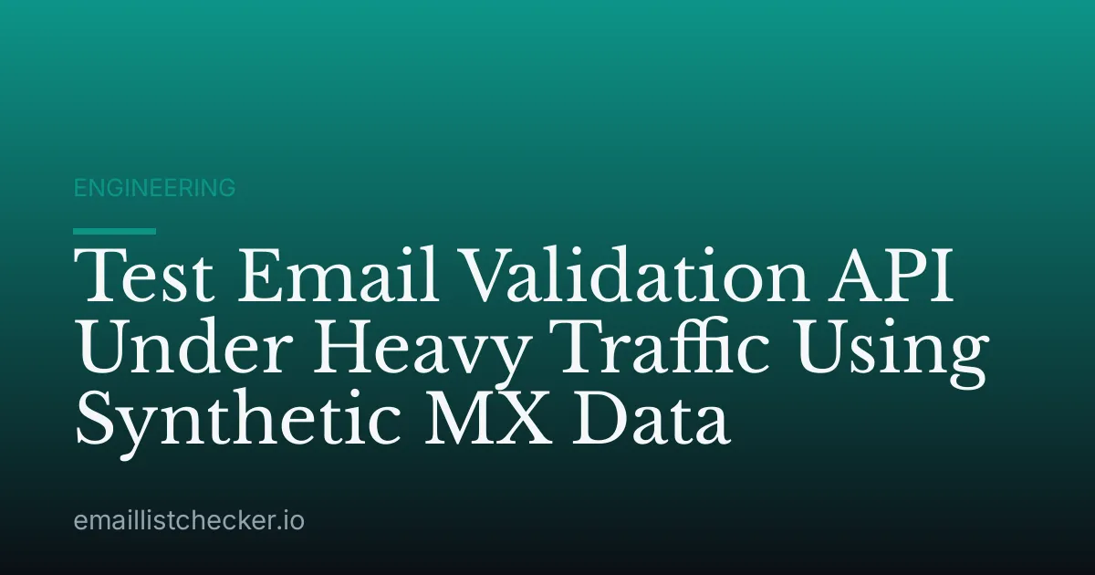 Test Email Validation API Under Heavy Traffic Using Synthetic MX Data