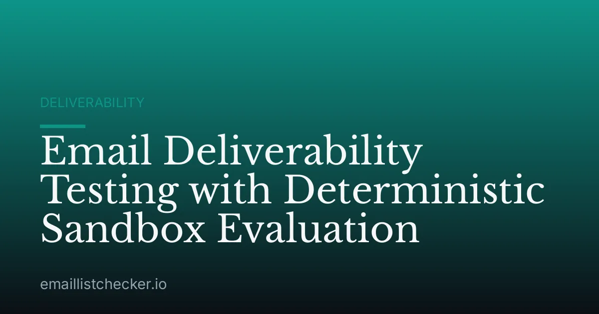 Email Deliverability Testing with Deterministic Sandbox Evaluation