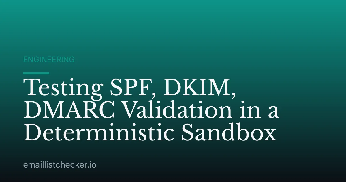 Testing SPF, DKIM, DMARC Validation in a Deterministic Sandbox