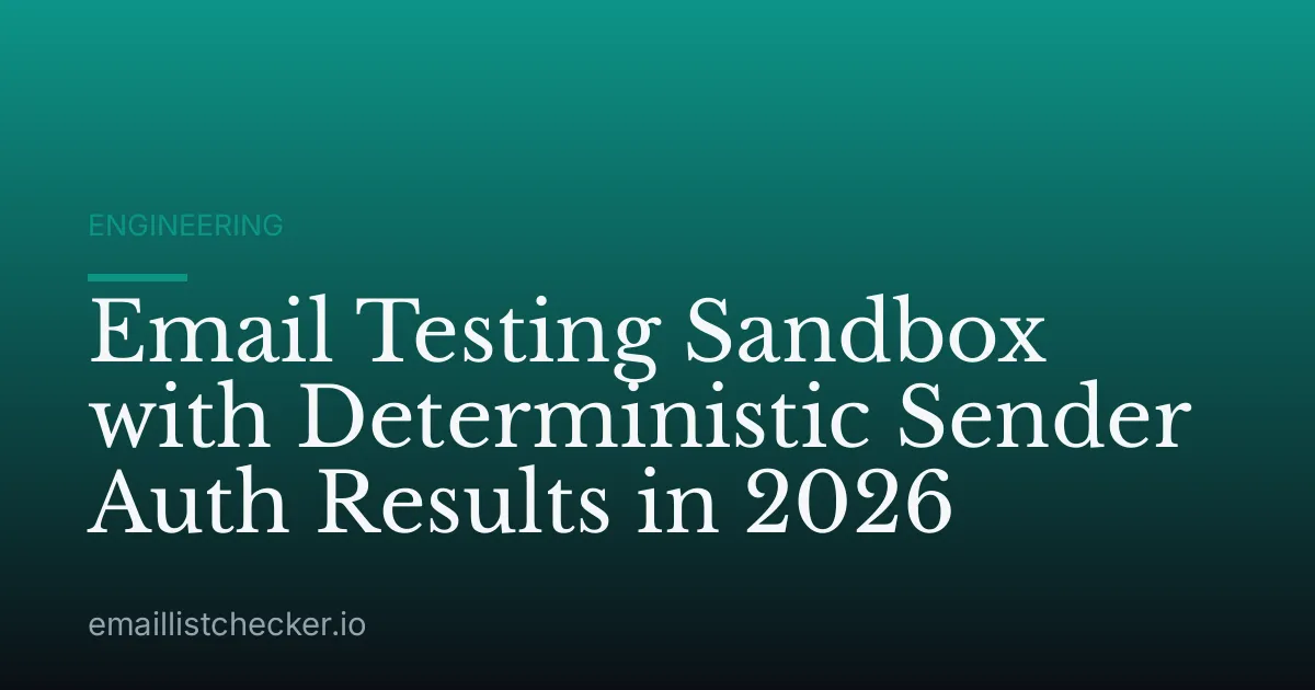 Email Testing Sandbox with Deterministic Sender Auth Results in 2026