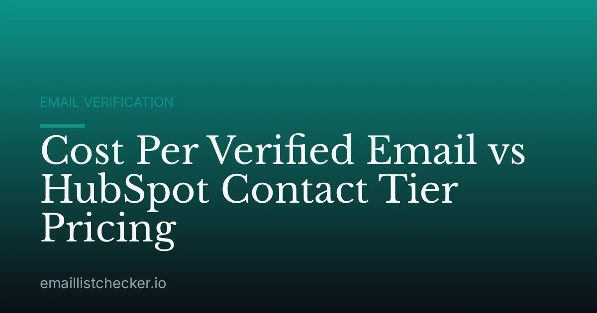 Cost Per Verified Email vs HubSpot Contact Tier Pricing