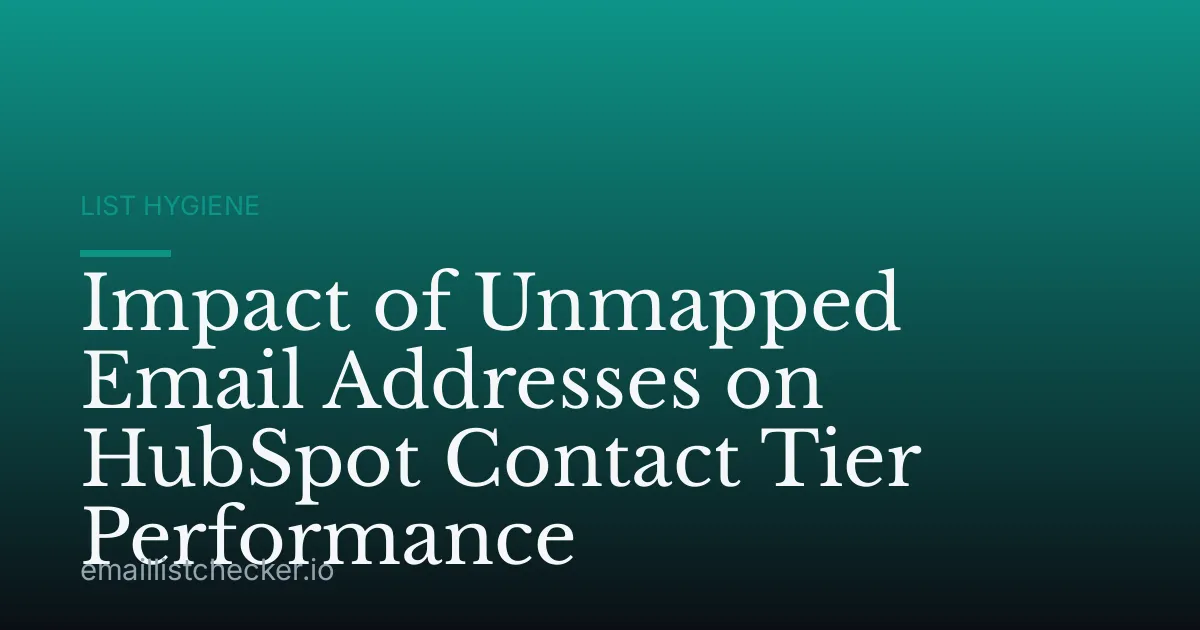 Impact of Unmapped Email Addresses on HubSpot Contact Tier Performance