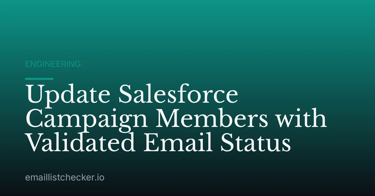 Update Salesforce Campaign Members with Validated Email Status