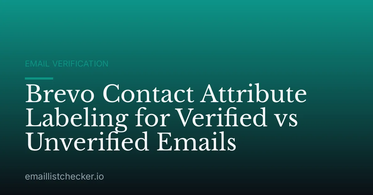 Brevo Contact Attribute Labeling for Verified vs Unverified Emails
