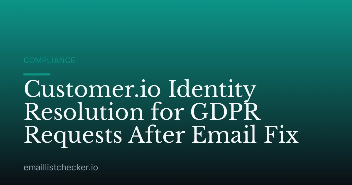 Customer.io Identity Resolution for GDPR Requests After Email Fix