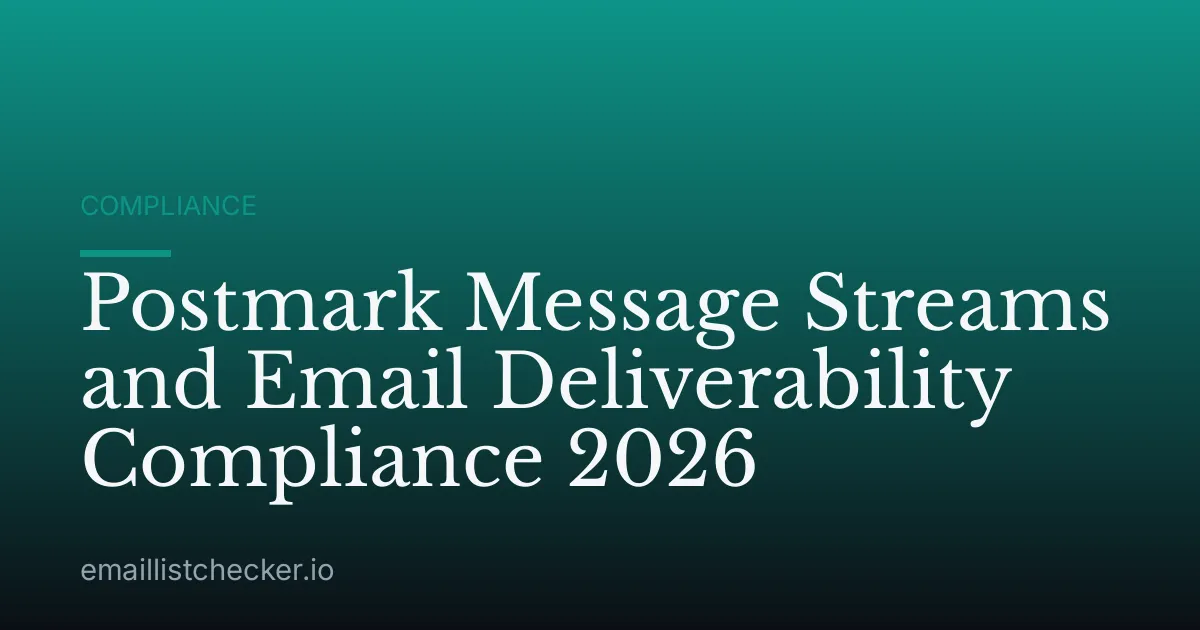 Postmark Message Streams and Email Deliverability Compliance 2026