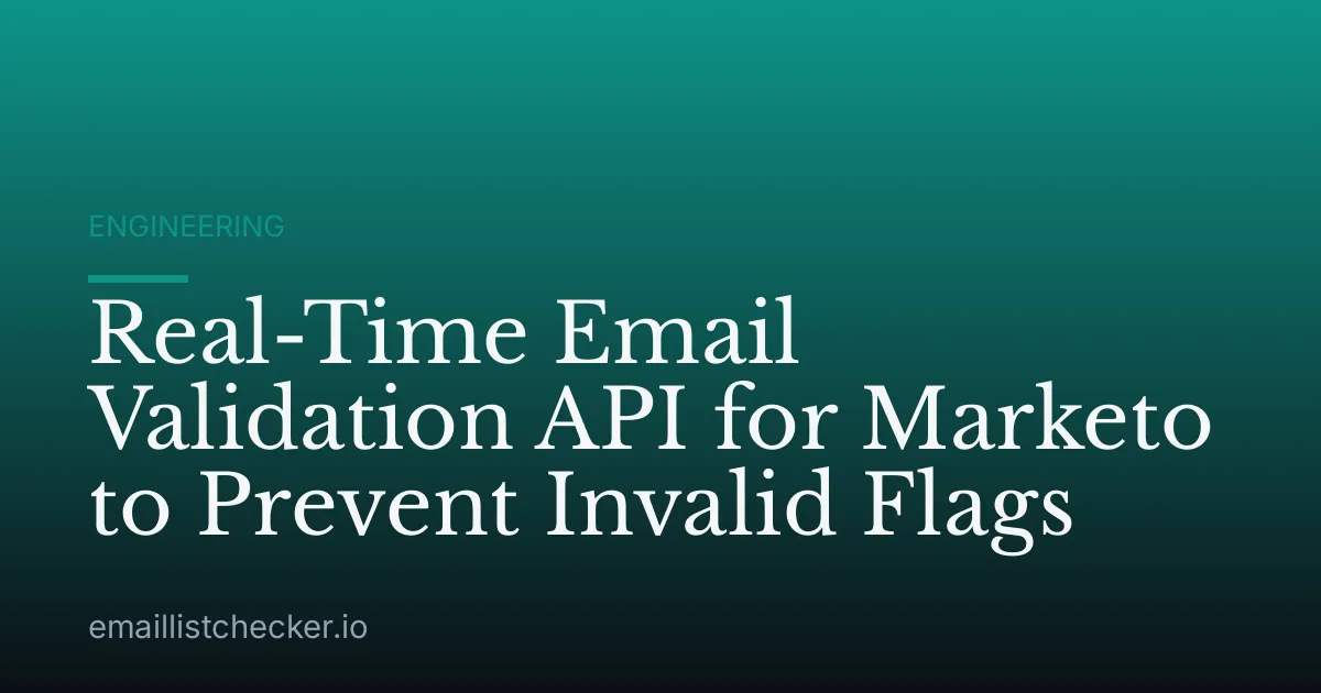 Real-Time Email Validation API for Marketo to Prevent Invalid Flags