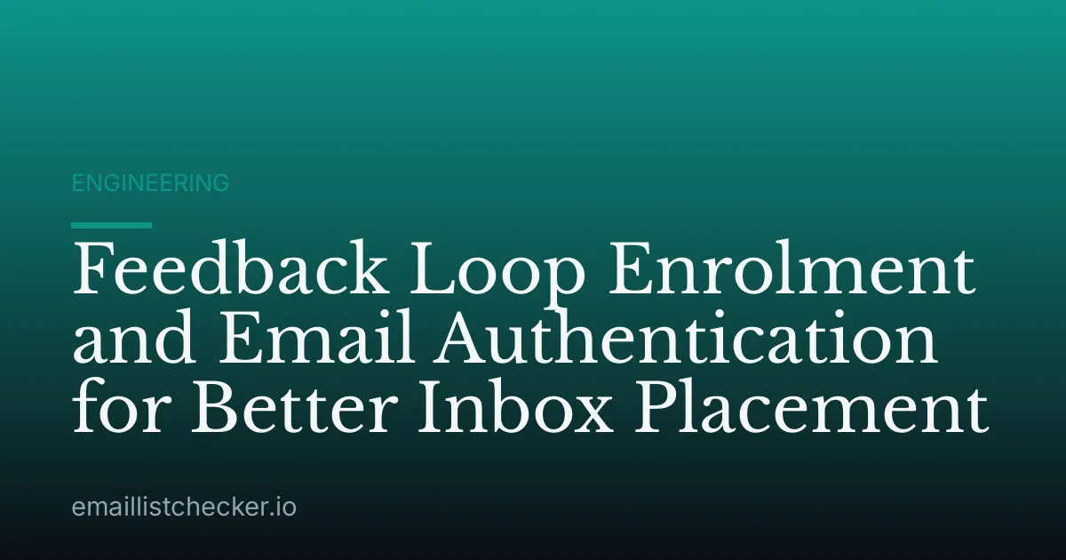 Feedback Loop Enrolment and Email Authentication for Better Inbox Placement