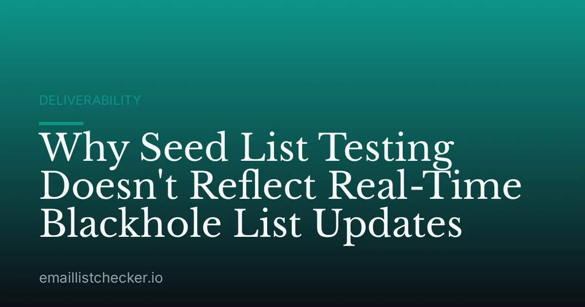 Why Seed List Testing Doesn't Reflect Real-Time Blackhole List Updates