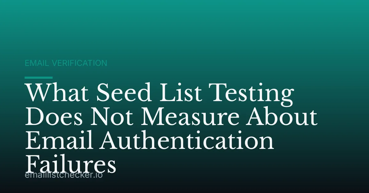 What Seed List Testing Does Not Measure About Email Authentication Failures