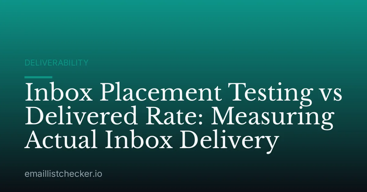 Inbox Placement Testing vs Delivered Rate: Measuring Actual Inbox Delivery