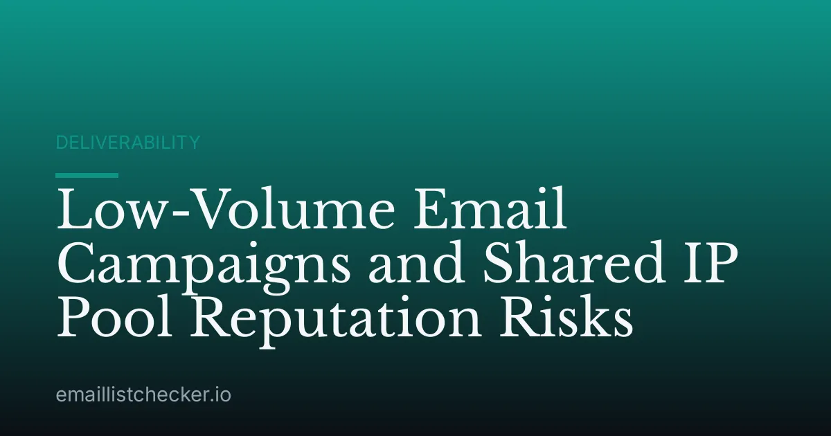 Low-Volume Email Campaigns and Shared IP Pool Reputation Risks