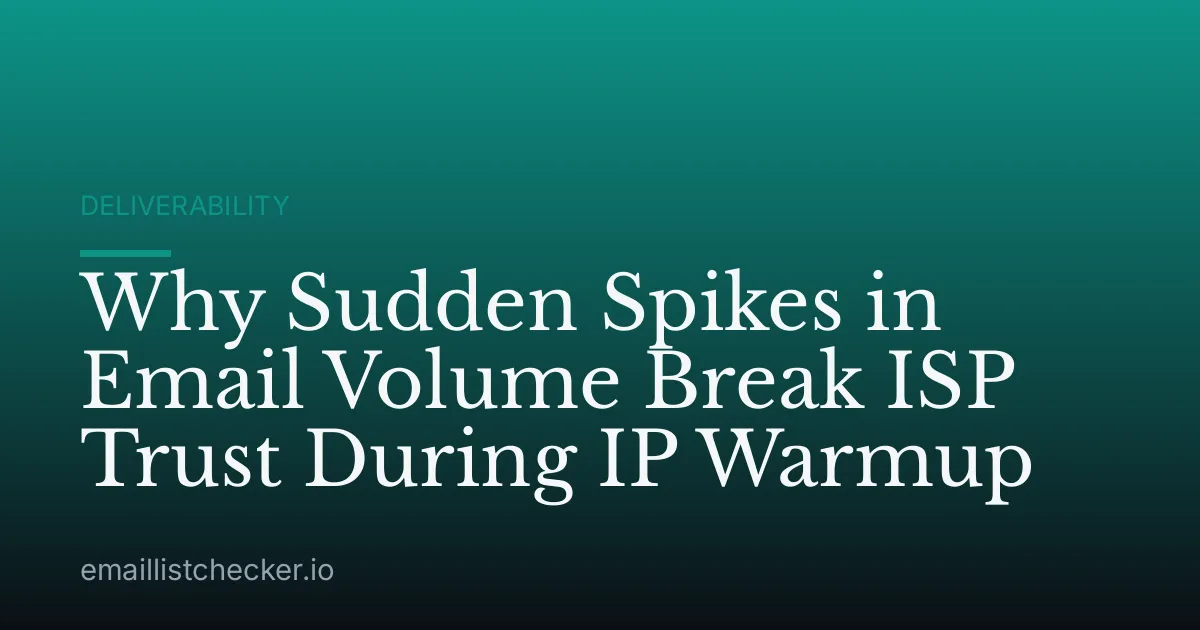 Why Sudden Spikes in Email Volume Break ISP Trust During IP Warmup