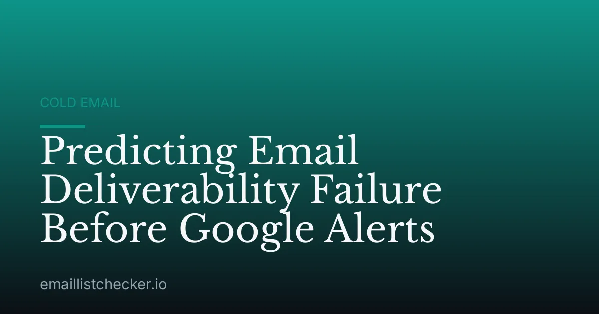 Predicting Email Deliverability Failure Before Google Alerts