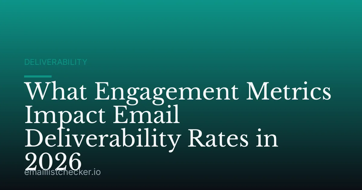 What Engagement Metrics Impact Email Deliverability Rates in 2026