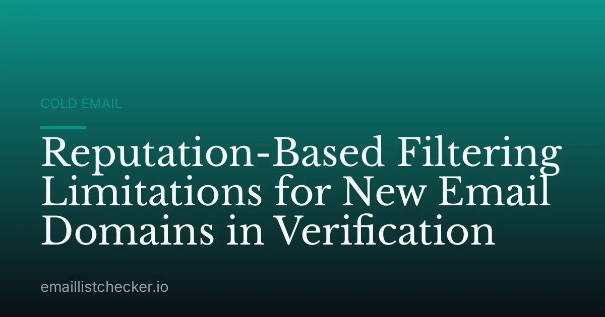 Reputation-Based Filtering Limitations for New Email Domains in Verification