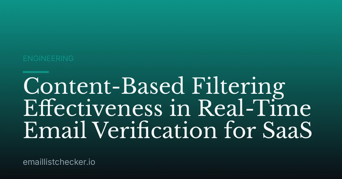 Content-Based Filtering Effectiveness in Real-Time Email Verification for SaaS