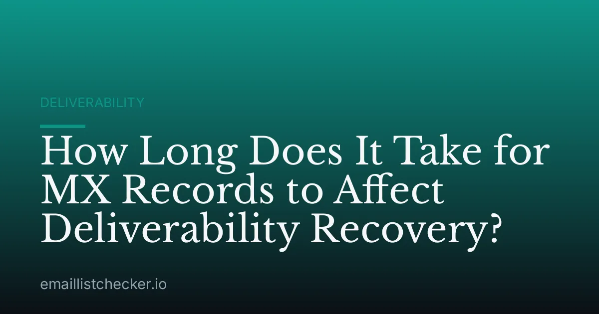 How Long Does It Take for MX Records to Affect Deliverability Recovery?