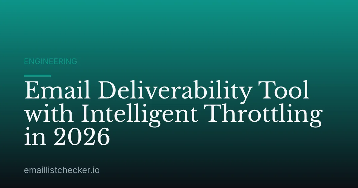 Email Deliverability Tool with Intelligent Throttling in 2026
