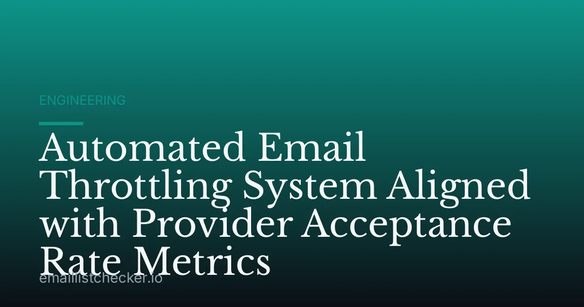 Automated Email Throttling System Aligned with Provider Acceptance Rate Metrics