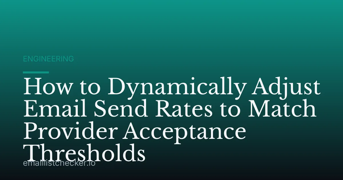 How to Dynamically Adjust Email Send Rates to Match Provider Acceptance Thresholds