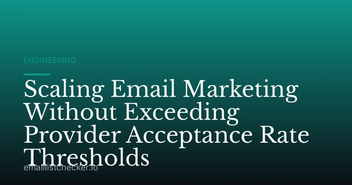 Scaling Email Marketing Without Exceeding Provider Acceptance Rate Thresholds