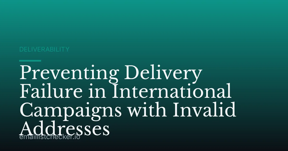Preventing Delivery Failure in International Campaigns with Invalid Addresses