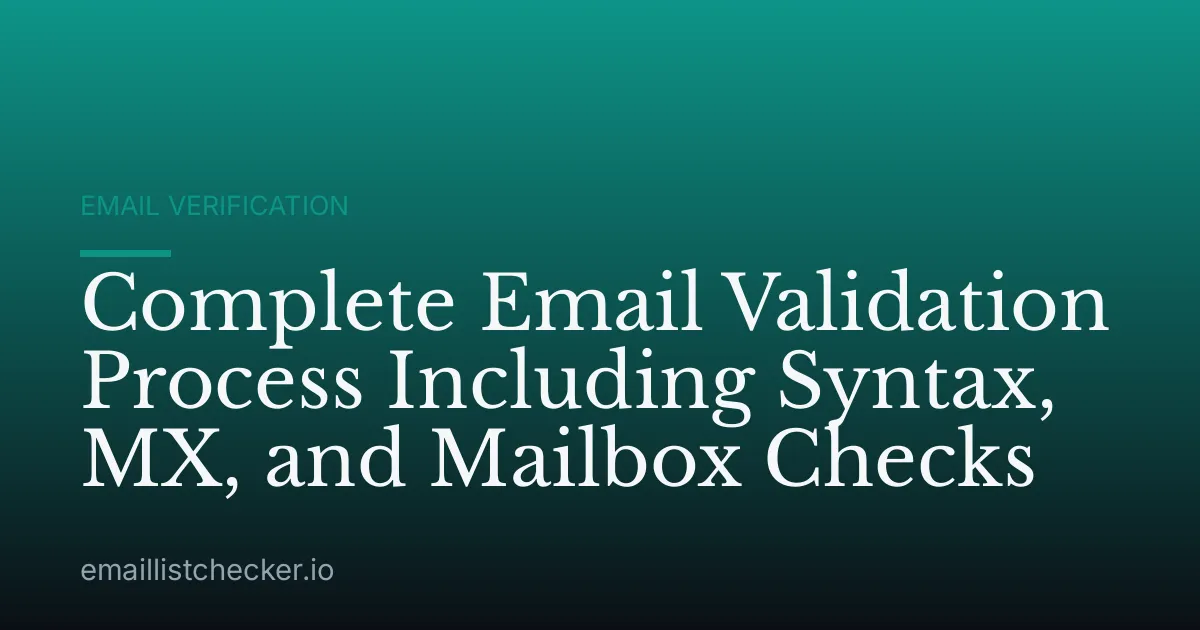 Complete Email Validation Process Including Syntax, MX, and Mailbox Checks