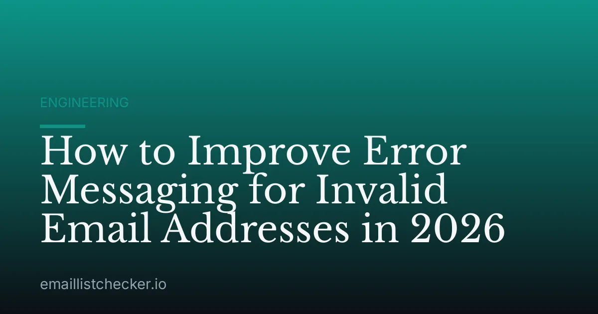 How to Improve Error Messaging for Invalid Email Addresses in 2026