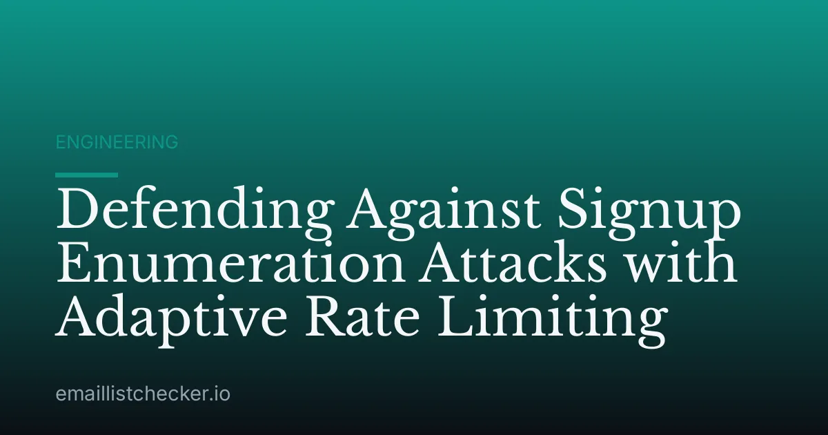 Defending Against Signup Enumeration Attacks with Adaptive Rate Limiting