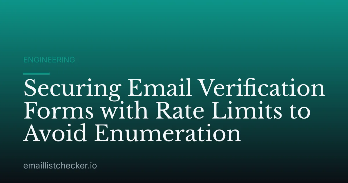 Securing Email Verification Forms with Rate Limits to Avoid Enumeration