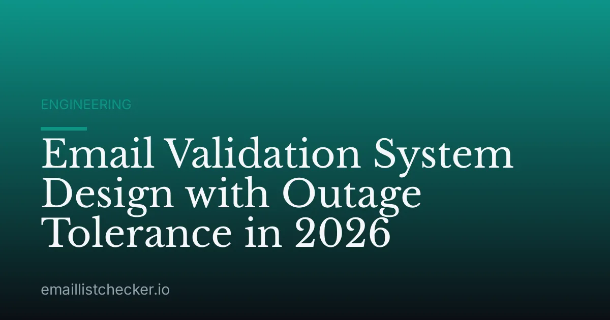 Email Validation System Design with Outage Tolerance in 2026