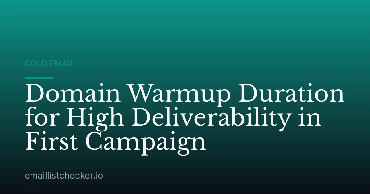 Domain Warmup Duration for High Deliverability in First Campaign