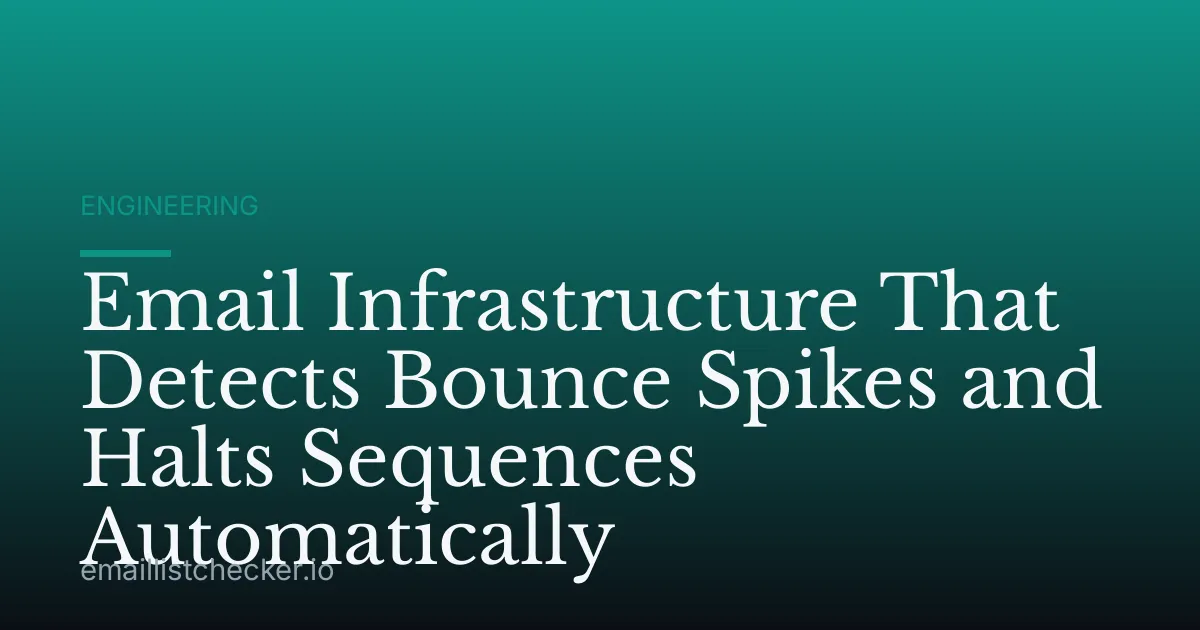 Email Infrastructure That Detects Bounce Spikes and Halts Sequences Automatically