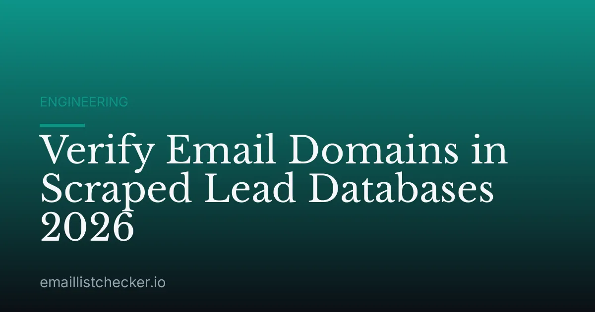 Verify Email Domains in Scraped Lead Databases 2026