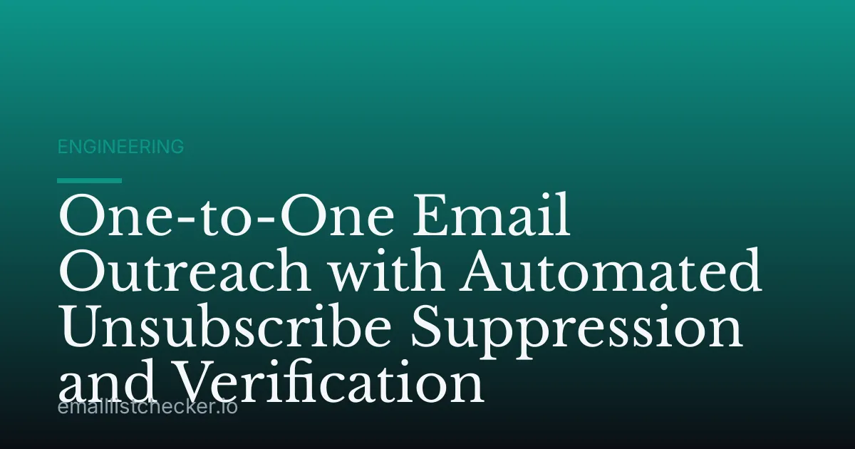 One-to-One Email Outreach with Automated Unsubscribe Suppression and Verification