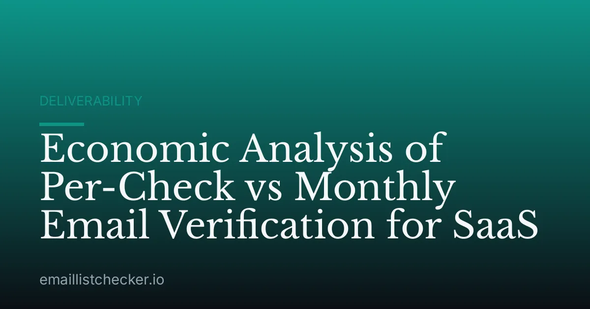Economic Analysis of Per-Check vs Monthly Email Verification for SaaS