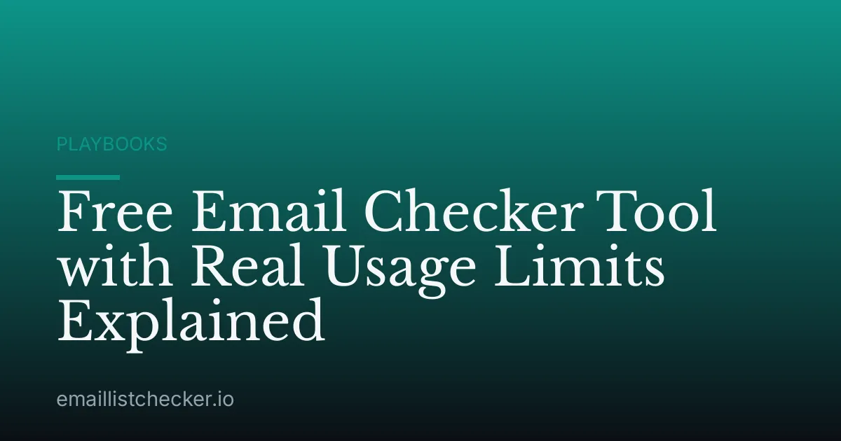 Free Email Checker Tool with Real Usage Limits Explained