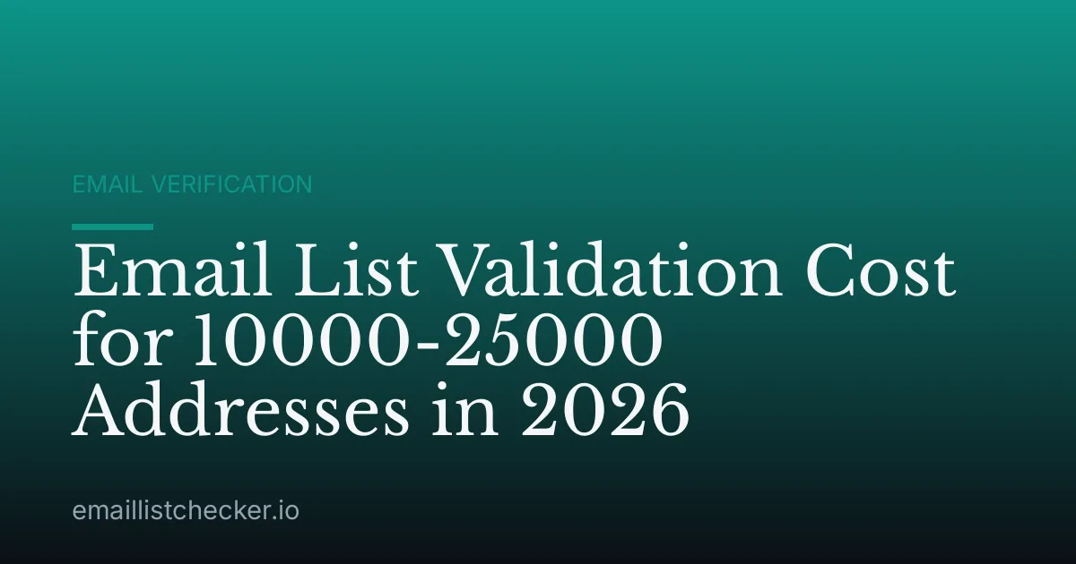 Email List Validation Cost for 10000-25000 Addresses in 2026