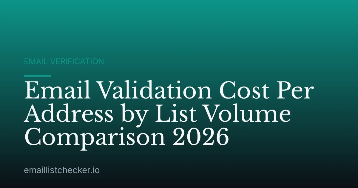 Email Validation Cost Per Address by List Volume Comparison 2026
