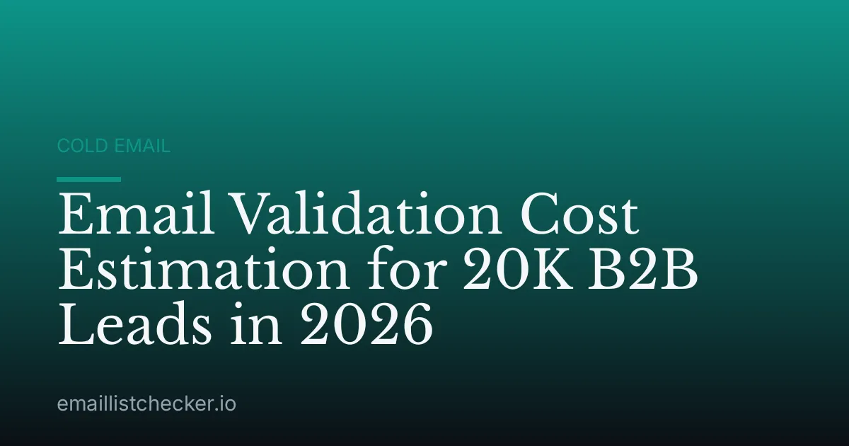 Email Validation Cost Estimation for 20K B2B Leads in 2026