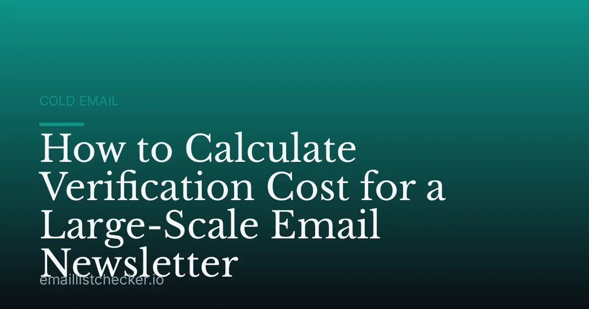 How to Calculate Verification Cost for a Large-Scale Email Newsletter