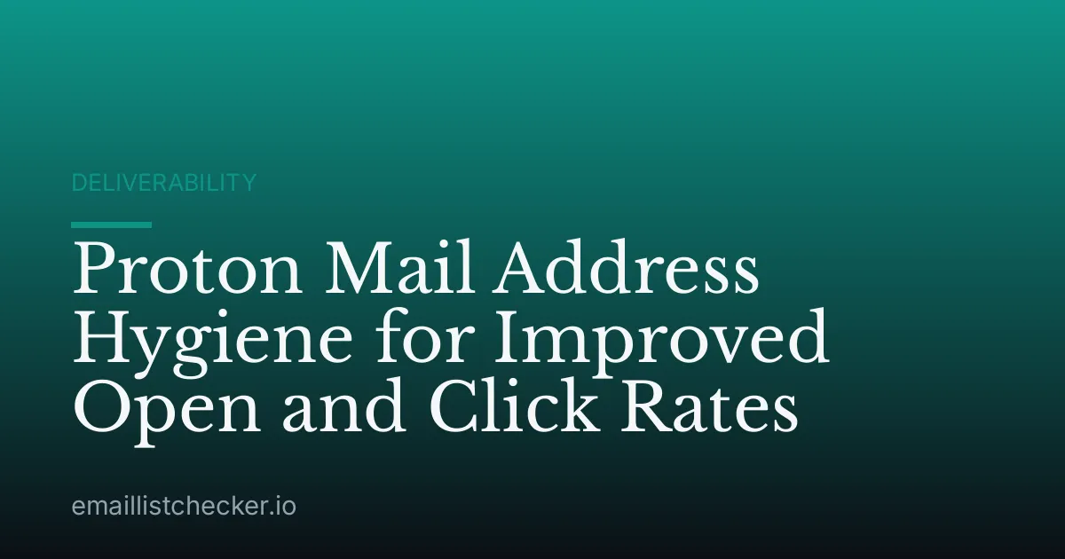 Proton Mail Address Hygiene for Improved Open and Click Rates