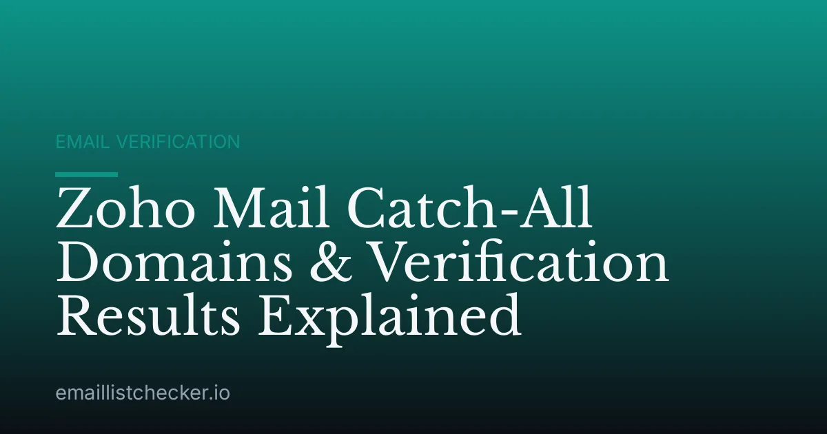 Zoho Mail Catch-All Domains & Verification Results Explained