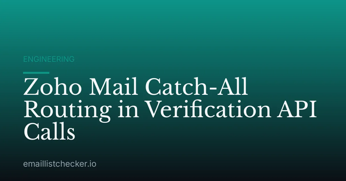 Zoho Mail Catch-All Routing in Verification API Calls