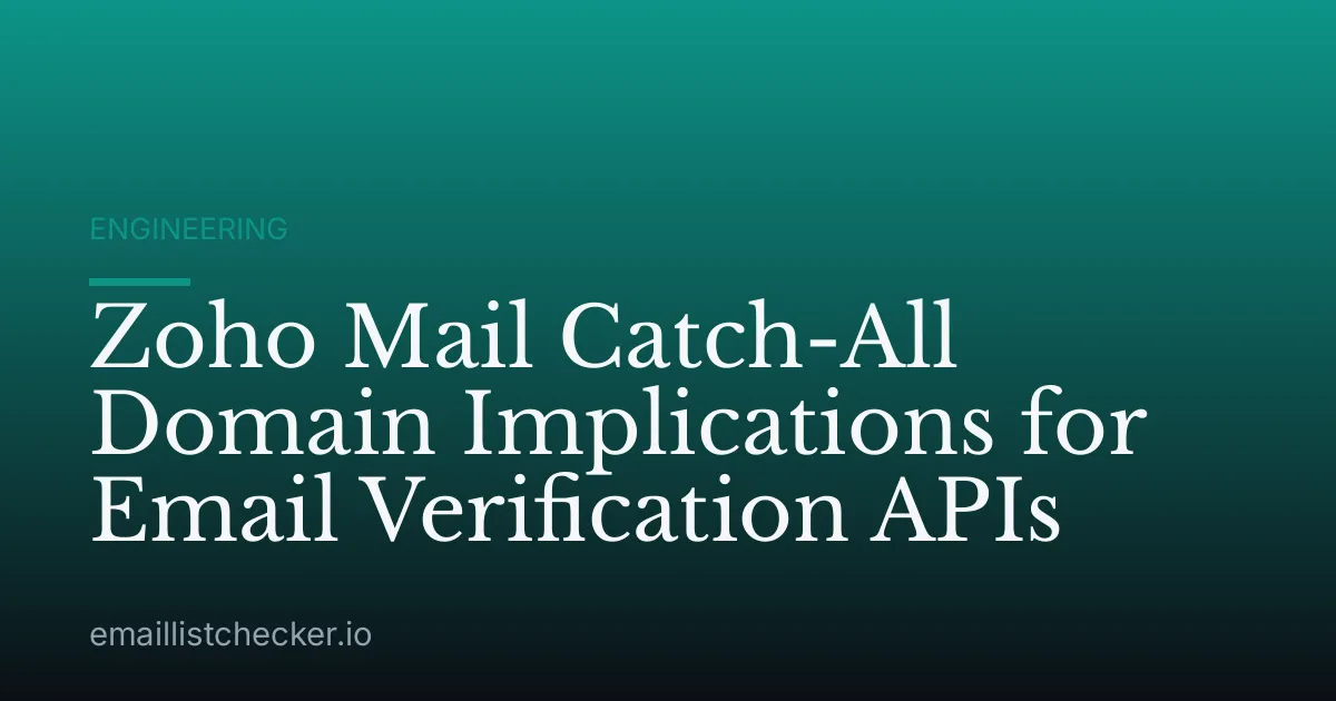 Zoho Mail Catch-All Domain Implications for Email Verification APIs